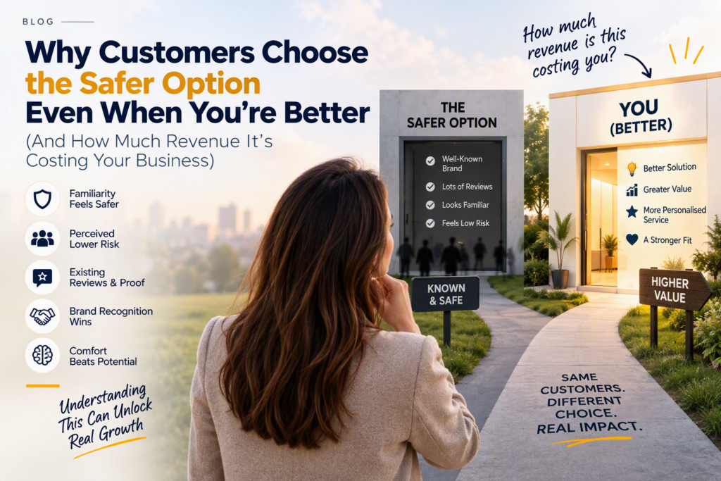 Why Customers Choose the Safer Option Even When You're Better (And How Much Revenue It's Costing Your Business)